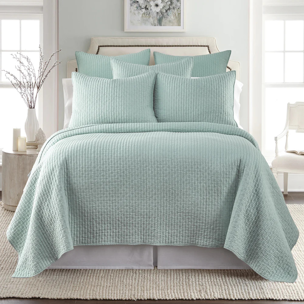 Levtex Home Cross Stitch Quilt Set - Spa - Bay Home and Linens