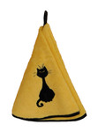 Provence Black Cat Round Terrycloth Towel - Yellow 
