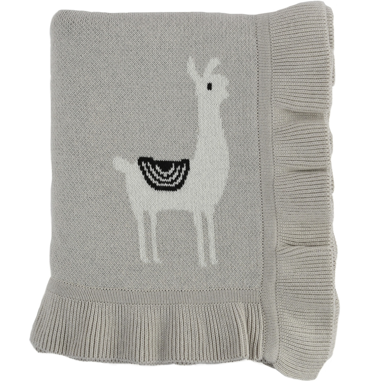 Darzzi Llama Baby Blanket Pale whisper natural black