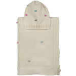 Darzzi Bubble Baby Blanket with Beanie - Natural