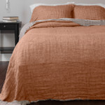 Amity Home Kent Linen Bedspread - Tangerine/Natural