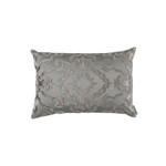 Lili Alessandra Valencia Small Rectangle Pillow - Pewter Poly Silk/ Platinum Velvet