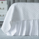 Lili Alessandra Battersea Gathered Bedskirt - White Cotton