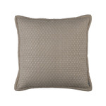 Lili Alessandra Laurie Diamond Quilted European Pillow -Stone Basketweave