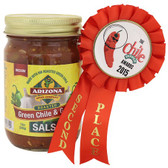 New Label Same Great Salsa! Hatch NM Roasted Green Chile and Garlic.  Yum!  Dip, marinade and burger topper.  This one is so tasty you will want more than one!