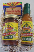 All Natural Award Winning Green Chile and Garlic Hot Sauce and Salsa along with our all natural veggie and chip dip.  Sure to please the green chile lover you know.  