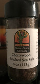 Cherrywood smoked sea salt.  Naturally infused with cherry wood smoke.  A great flavor and aromatic