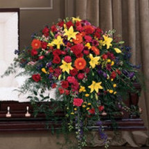 VIBRANT SPLENDOR CASKET SPRAY