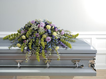  BELLS OF IRELAND CASKET SPRAY