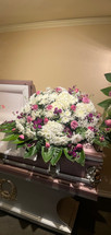 HYDRANGEA LAVENDER ROSE CASKET SPRAY