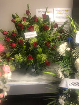 OUR HEARTS GO OUT TO YOU RED ROSE BASKET- ON SALE WAS $160