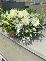 SYMPATHY BASKET- ALL WHITE- ON SALE WAS $135