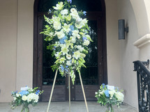 EASEL VASE SET- BLUE & WHITE- ON SALE WAS $385