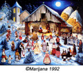 Christmas Cards  ~ "Villagers Visit the Manger" by Marijana Pintar Grisnik  - Set of 10 ~  CLEARANCE!!