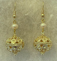BOTUN Earrings, GOLD PLATED, with River Pearls, Imported from Croatia:(Large) RE-STOCKED! DISCOUNTED! 