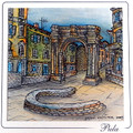 CROATIAN MEMORIES: Hand Painted Frameable ART CARD ~ Imported from Croatia, Pula: ONE-OF-A-KIND! 75% Off SALE!