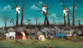 Ivan Generalic, Master Naive Artist ~ "Cutting the Wood" 1959 ~ NOW UV-COATED for PROTECTION! SOLD OUT!