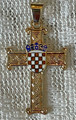 Pleter Cross with Color Enamel GRB, 14K Gold, 3.56 grams by Zlatarna Krizek: DISCOUNTED! RE-STOCKED!