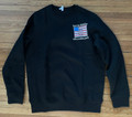 Sweatshirt, Luxurious Velvety Black with U.S.A. Flag Merged with Croatian GRB Design; and "Born in America with Croatian Parts," Made with Certified 100% Organic Materials!