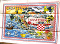 Croatian Cooking ~ 100% Cotton Kitchen Towel ~ CROATIA MAP with PLETER BORDER ~ NEW from Croatia 07/22! SOLD OUT!