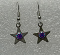 EARRINGS: Stainless/Silver, Glass Dome (Star), in the MURANO 'MILLEFIORI' Style, Imported from Croatia, ONE-OF-A-KIND! NEW! (S2)
