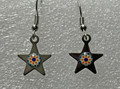 EARRINGS: Stainless/Silver, Glass Dome (Star), in the MURANO 'MILLEFIORI' Style, Imported from Croatia, ONE-OF-A-KIND! NEW! (S3)
