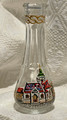 Shot Glass (Čokanjčići), Handpainted, Imported from Croatia: (St. Mark's, Zagreb): NEW 12-23! (Gold-Silver Pleter Top)