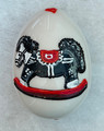 FOLKLORIC DESIGN LARGE Porcelain Easter Egg, Elaborately Hand-Painted: NEW in 2024! ~Featuring "Rocking Horse" Toy from Marija Bistrica ~ DISCOUNTED PRICE!  Eggs Have Arrived from Croatia!