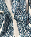 Woven Traditional-Patterned Textile Infinity Scarf, Imported from Croatia: NEW! (Deep Blue-Grey on White) PRICE DROP!  NEW COLOR!  RE-STOCKED!