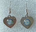 EARRINGS: Stainless/Silver, Glass Dome (Heart), in the MURANO 'MILLEFIORI' Style, Imported from Croatia, ONE-OF-A-KIND! NEW! (B)