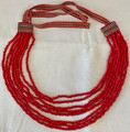 Coral Croatian Heritage Prigorje Necklace with Ethnic Trim:  Handmade and ONE-OF-A-KIND, Imported from Croatia!