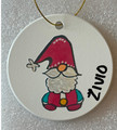 Ceramic Ornament with "ŽIVIO" (To Life!) and Whimsical Ethnic Village SANTA Gnome: RE-STOCKED!