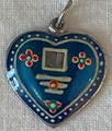 LICITAR HEART JEWELRY, Pendant 3.1g, Hand-Painted and Imported from Croatia: NEW 10-21! ONE-OF-A-KIND! (S4A) Blue