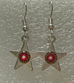 EARRINGS: Stainless/Silver, Glass Dome (Star), in the MURANO 'MILLEFIORI' Style, Imported from Croatia, ONE-OF-A-KIND! NEW! (S1)