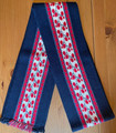Scarf from Slavonija, Croatia!  (BLUE with Red & White Vine Motif)  NEW!  ON SALE!