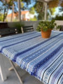 **(6P) Table Runner, Woven PRIGORJE Pattern, Shades of Blue: Imported from Croatia! NEW! 14 in x 55 in (35 cm x 140 cm) DISCOUNTED PRICE! NEW BLUES!!