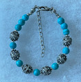 Botun Bracelet with 6 Full-Ball Botuni and Turquoise Beads IMPORTED from CROATIA, ONE-OF-A-KIND: NEW! DISCOUNTED!