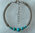 Designer Bracelet with Turquoise Beads: Imported from Jewelry Shops in Croatia! (6) DISCOUNTED!