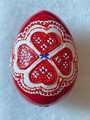 FOLKLORIC DESIGN LARGE Porcelain Easter Egg, Elaborately Hand-Painted: NEW in 2024! ~Featuring "CROATIAN HEART MOTIF" ~ DISCOUNTED PRICE! Eggs Have Arrived from Croatia! ONE AVAILABLE! SOLD OUT!