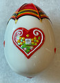 FOLKLORIC DESIGN LARGE Porcelain Easter Egg, Elaborately Hand-Painted: NEW in 2024! ~Featuring PRIGORJE "Licitarska Srca" & Kisobran ~ DISCOUNTED PRICE! Eggs Have Arrived from Croatia!