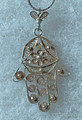 FILIGREE PENDANT with Handmade & Delicate Filigree Work Featuring "HAMSA" (Hand) Design, ONE-OF-A-KIND, Imported from Croatia, EXTRAORDINARY! NEW!