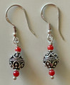 FILIGREE EARRINGS with CORAL: NEW!