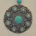 Botun Pendant, Floral with Turquoise Beads, Imported from Croatia, ONE-OF-A-KIND: NEW! DISCOUNTED PRICE! Awesome Design! SOLD OUT!
