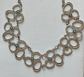 DESIGNER Necklace with Turquoise, Handmade and Imported from Croatia! ONE-OF-A-KIND! DISCOUNTED PRICE! (11) Antiqued!