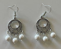 Handmade EARRINGS Made from BRAČ Stone, featuring Elegant Circle & Heart Design: ONE-OF-A-KIND, Imported from Croatia, SALE!  