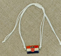 Bracelet: "ZASTAVA" (Flag) Fully Adjustable White Ties, Imported from Croatia : NEW!