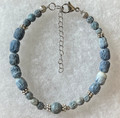 BLUE CORAL Bracelet, Handmade, Natural Coral, Imported from ZADAR, Croatia: (Bands of Bling) NEW in September! (#2)