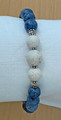 BLUE CORAL Bracelet, Handmade, Natural Coral with Brač Stones, Imported from TROGIR, Croatia: (Bands of Bling)  NEW! (L1)