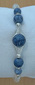 BLUE CORAL Bracelet, Handmade, Polished Coral on Silver Rope Band, Imported from TROGIR, Croatia: (Bands of Bling) NEW! (Lg1)