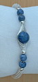 BLUE CORAL Bracelet, Handmade, Polished Coral on Silver Rope Band, Imported from TROGIR, Croatia: (Bands of Bling) NEW!